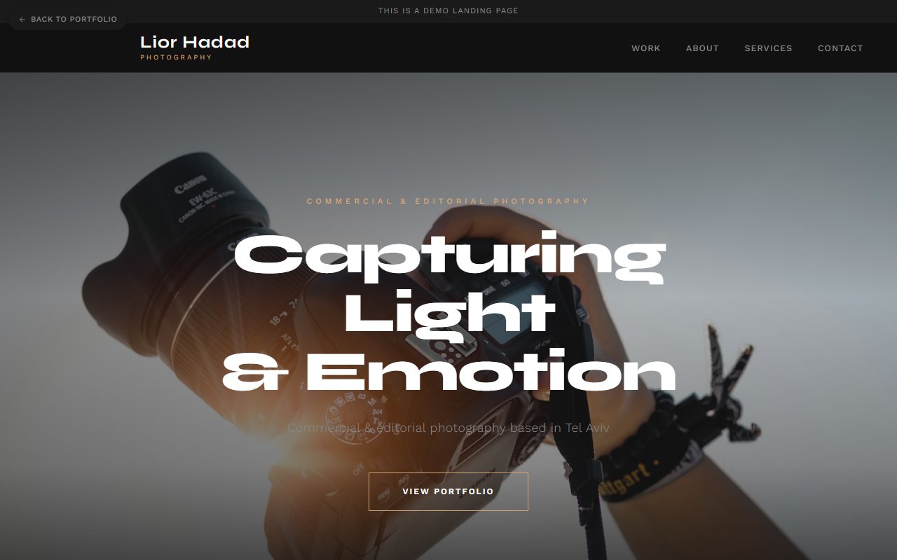 Photographer Landing Page