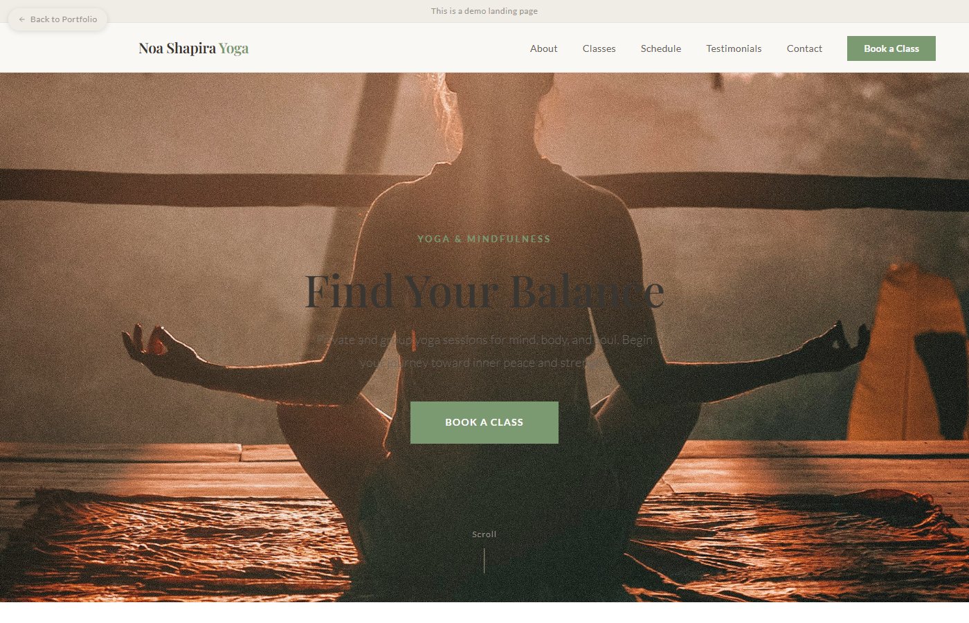 Yoga Instructor Landing Page